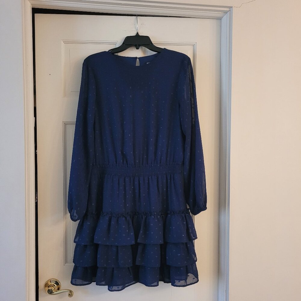 Express Blue Ruffle Dress, size Large